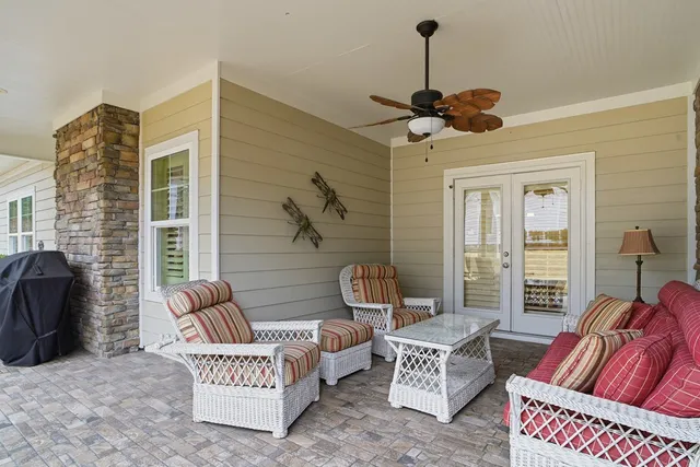 a living room with furniture