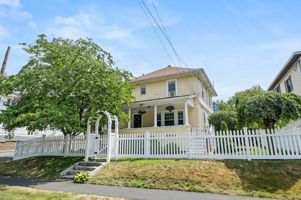 a house view with a garden