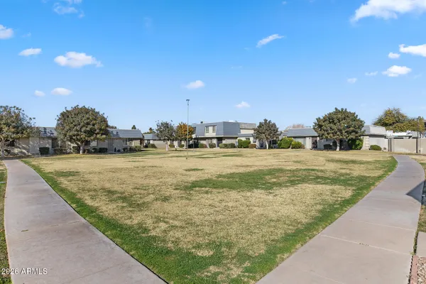 a view of an outdoor space and a yard
