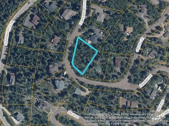 an aerial view of a highlighted house