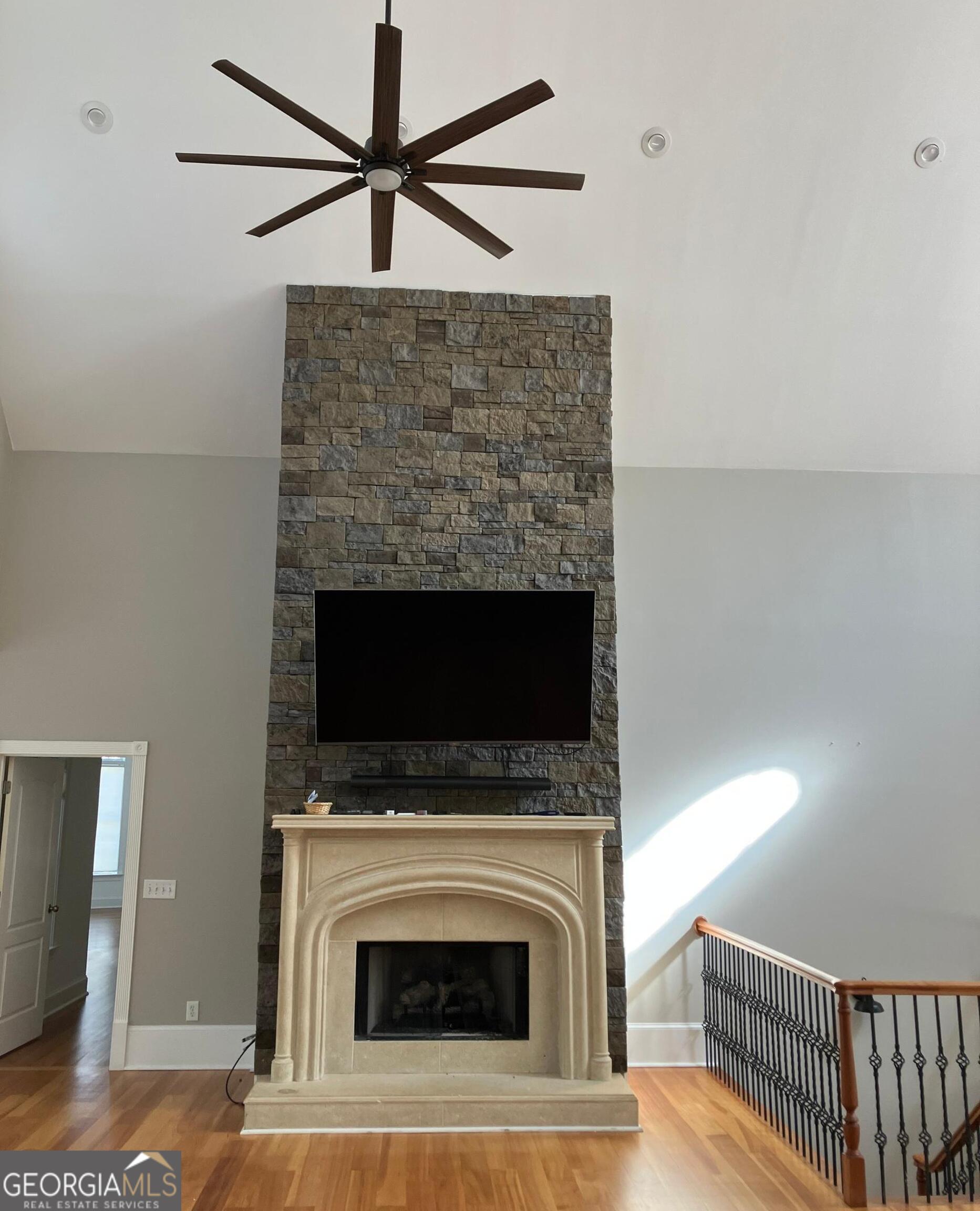 5039 Liberty Road Villa Rica, GA 30180 - Photo 18 of 72 Two Story Bold Fireplace / Huge Big Screen TV