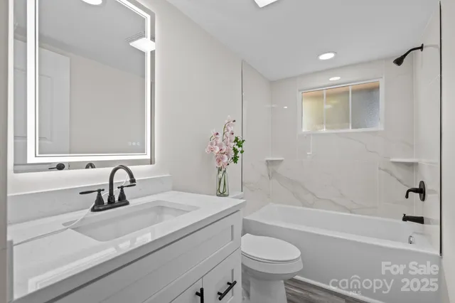 a bathroom with a sink a toilet and a bathtub