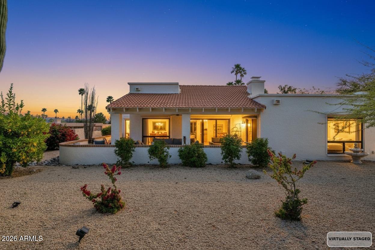 26229 East Marquis Lane Rio Verde, AZ 85263 - Photo 40 of 50 a front view of a house with a yard