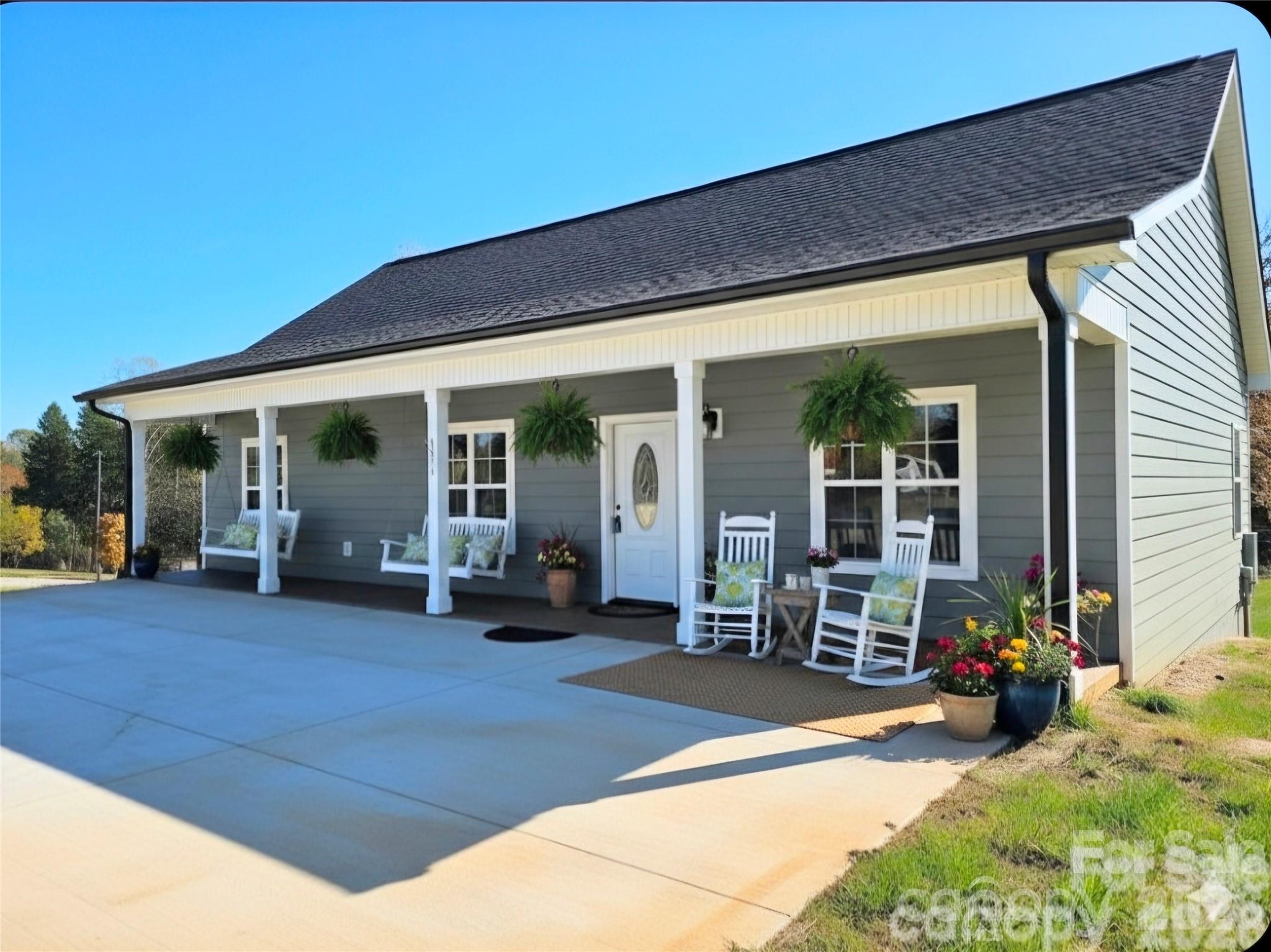a view of a house with a patio