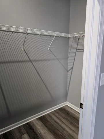 a view of a closet area