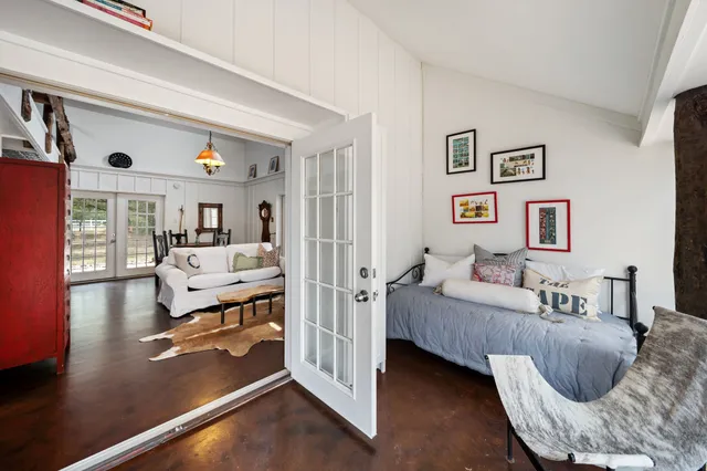 a living room with furniture and a couch