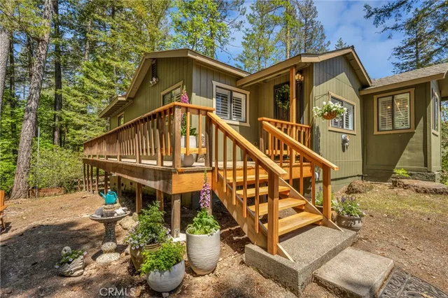 a house with trees in front of it