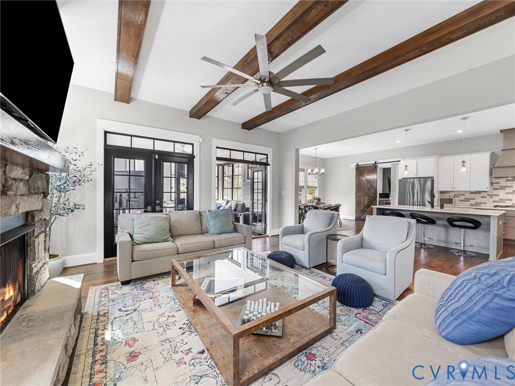 16107 Binley Road Midlothian, VA 23112 - Photo 15 of 75 Family Room looking into Kitchen/Breakfast Nook ar