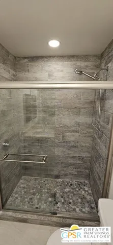 a bathroom with a shower