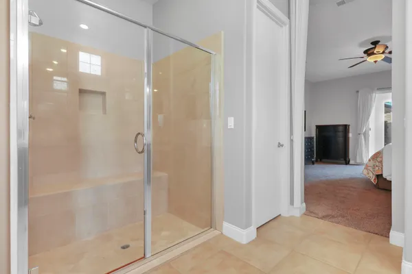 a bathroom with a shower