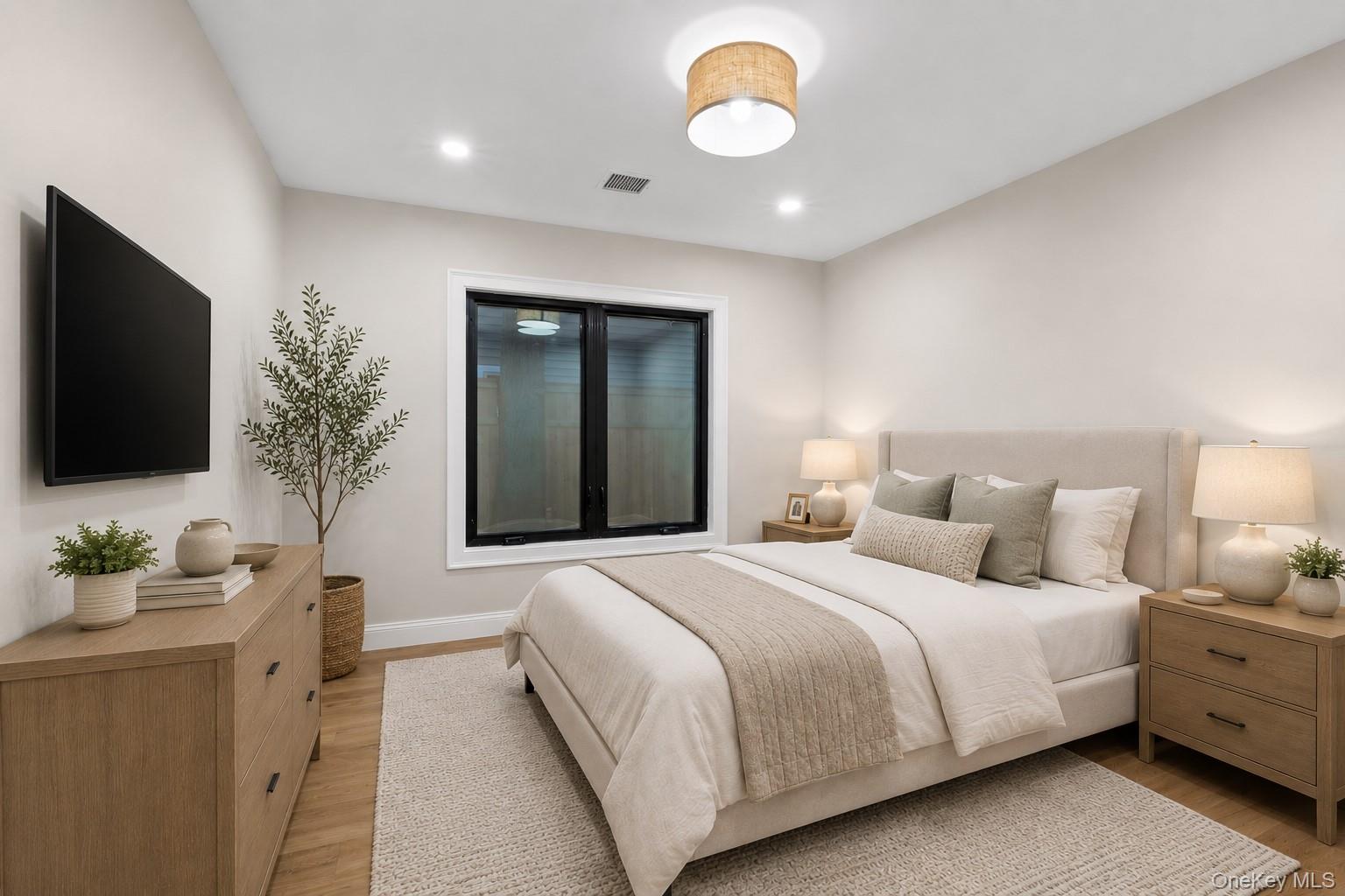 11 Ranch Place Merrick, NY 11566 - Photo 27 of 40 a bedroom with a large bed and a flat screen tv