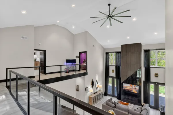 a living room with furniture