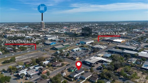 an aerial view of a building