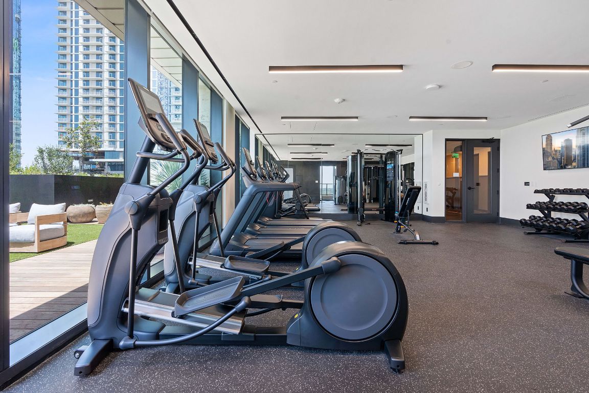 84 East Avenue, Unit 1506 Austin, TX 78701 - Photo 22 of 36 Vesper's gym provides the perfect space for accomplishing your fitness goals.