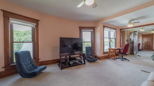 a view of deck and wooden floor