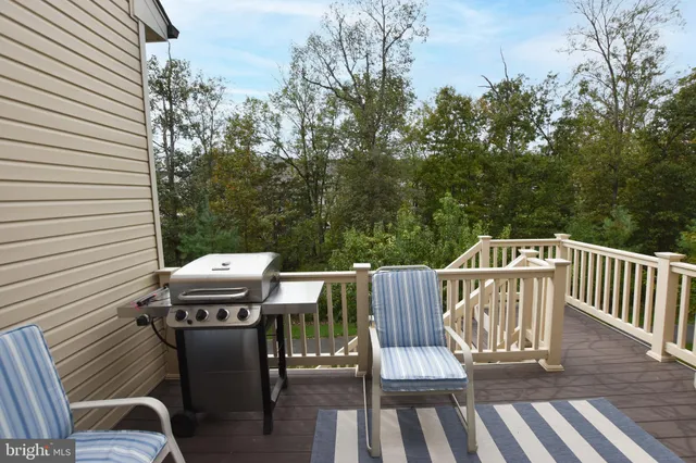 a view of a patio with a table