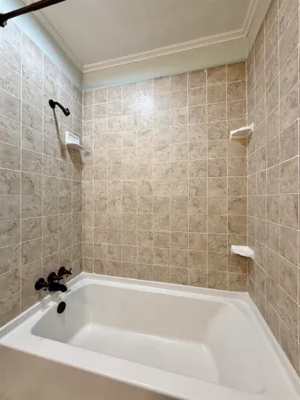 a bathroom with a shower and a bathtub