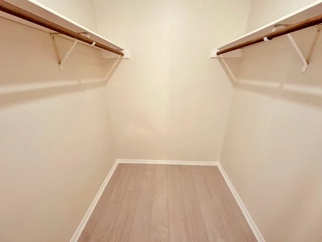 a view of small space with racks on the wall