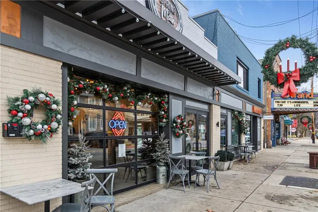 an aerial view of residential house with outdoor space