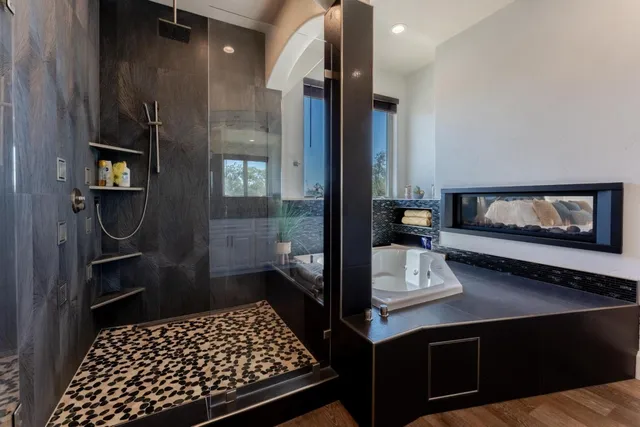 a view of parking garage with kitchen