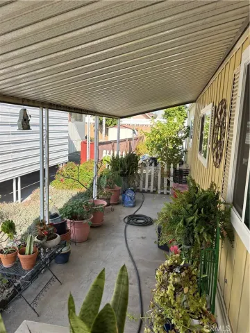 a room with lots of potted plants and couches