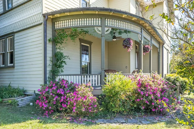 a living room with furniture a rug and a window