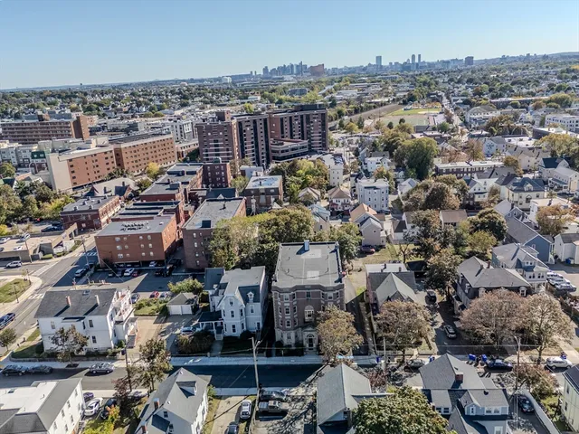 an aerial view of a city
