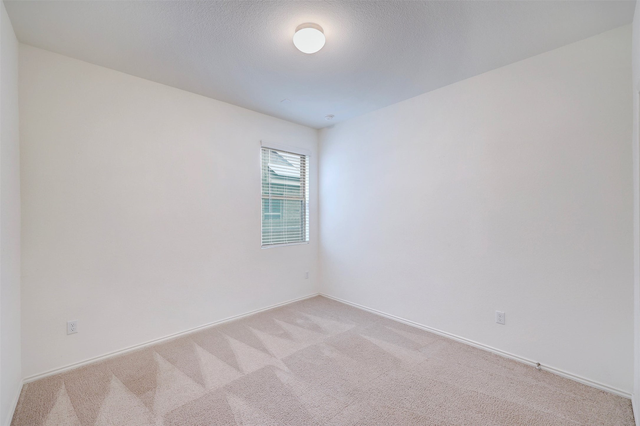 307 Simmental Loop Hutto, TX 78634 - Photo 24 of 34 A well-lit, neutral-toned room features clean carpet and a single window with blinds.