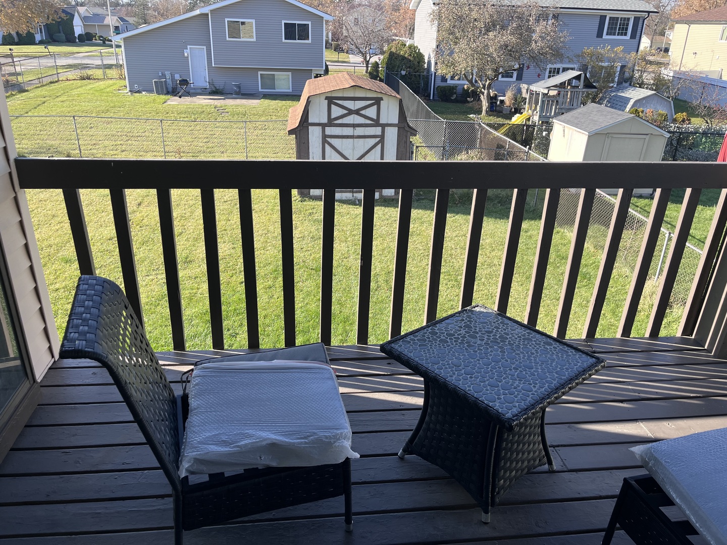 56 Timberlane Road Matteson, IL 60443 - Photo 28 of 40 a view of a balcony with wooden floor