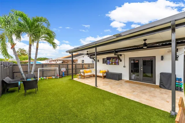 a view of a house with a patio