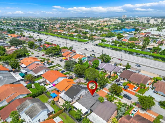 an aerial view of a city