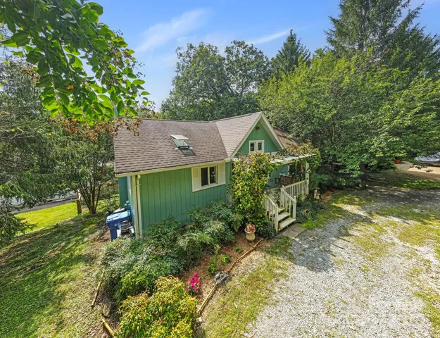 an aerial view of a house
