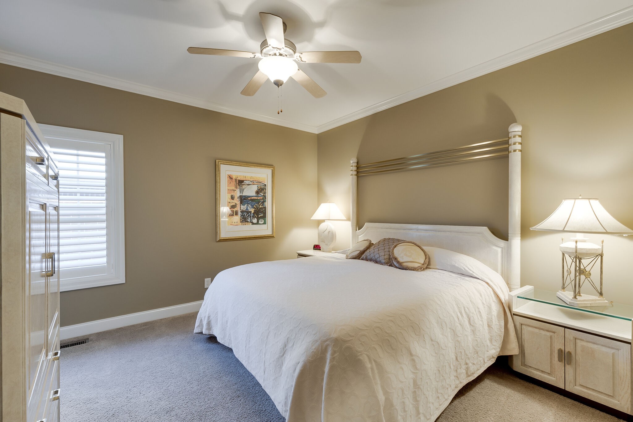 69 Blue Ridge Trace Hendersonville, TN 37075 - Photo 28 of 50 a bedroom with a bed and a chandelier