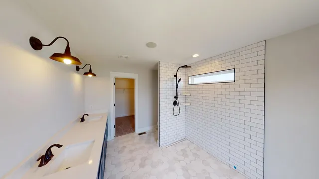 a bathroom with a shower