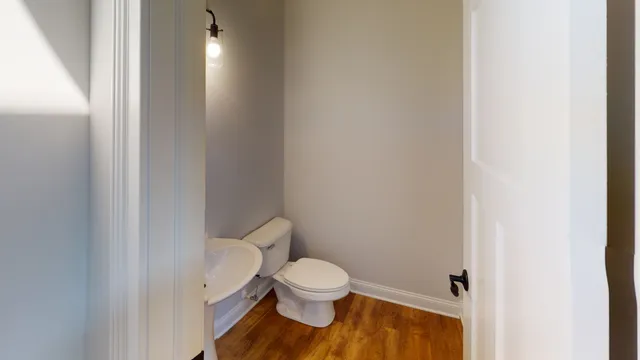 a bathroom with a toilet