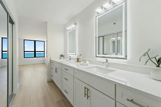 a bedroom with a bed and furniture