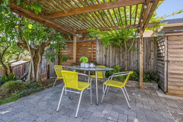 a view of a swimming pool with a backyard