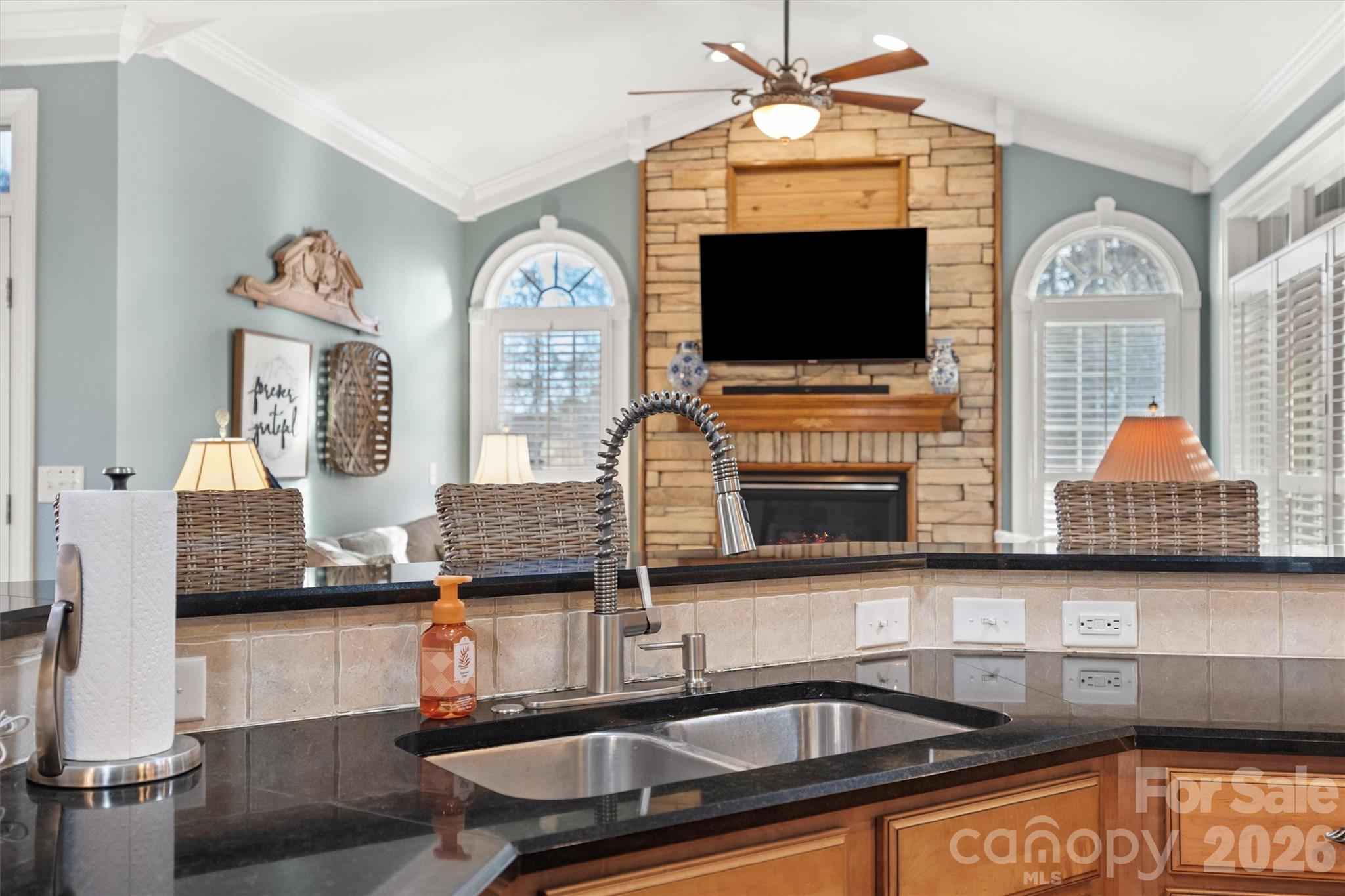 1177 Springlake Road York, SC 29745 - Photo 13 of 48 a kitchen with granite countertop a stove and a sink