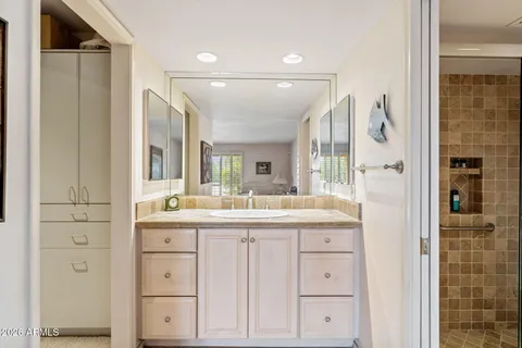 a bathroom with a shower