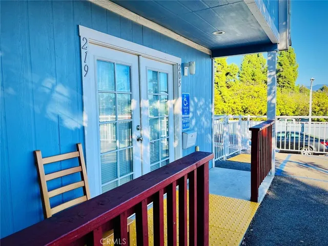 a view of a house with a deck