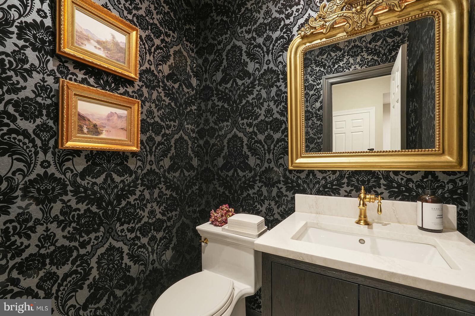 3332 Dent Place Northwest Washington, DC 20007 - Photo 11 of 46 Elegant half-bath with vintage flair.