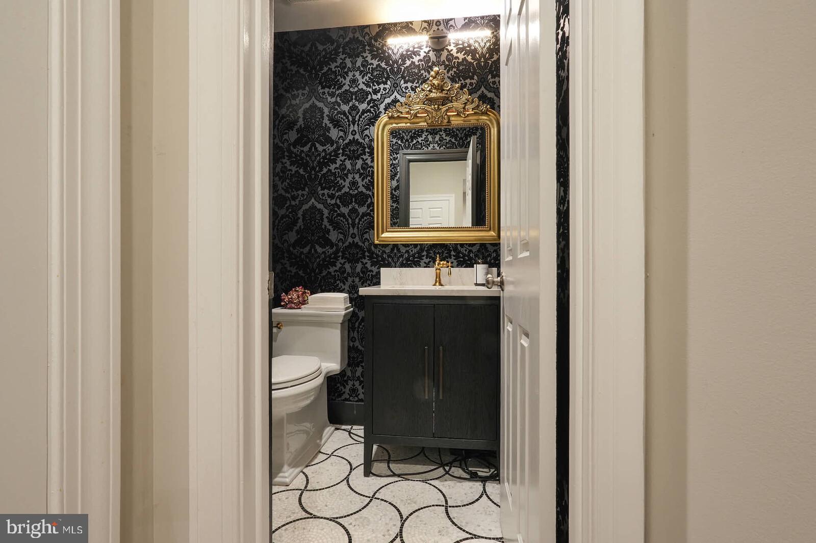 3332 Dent Place Northwest Washington, DC 20007 - Photo 10 of 46 Elegant half-bath with vintage charm.