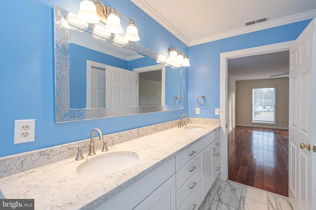 a view of a house with a big yard plants and large trees