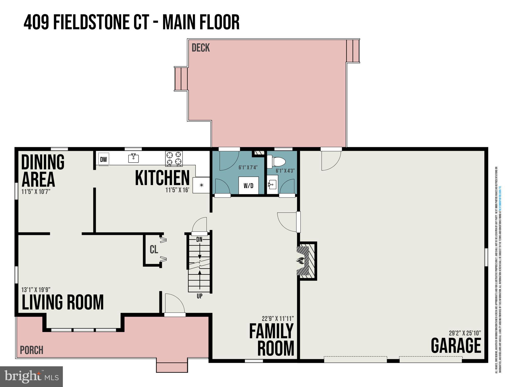 409 Fieldstone Court Fallston, MD 21047 - Photo 51 of 53 Floor Plan for Main entry level
