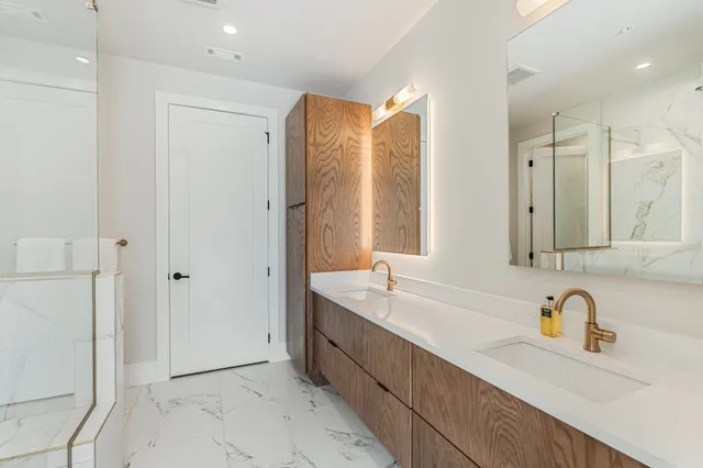 a bathroom with a shower