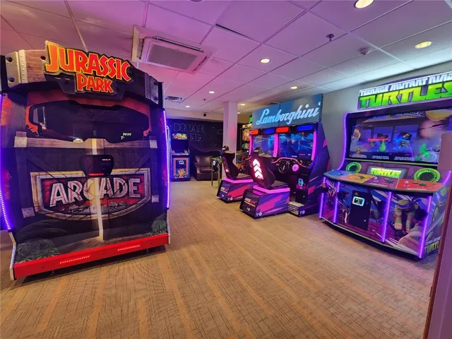 a room with furniture and screen