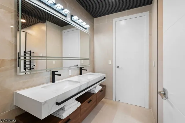 a room with a bed and a table