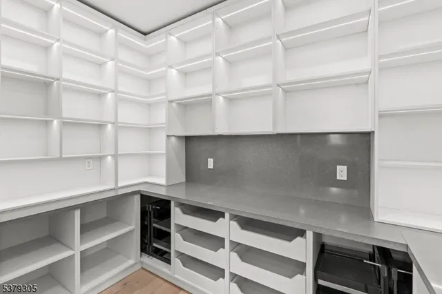 a view of room with cabinets