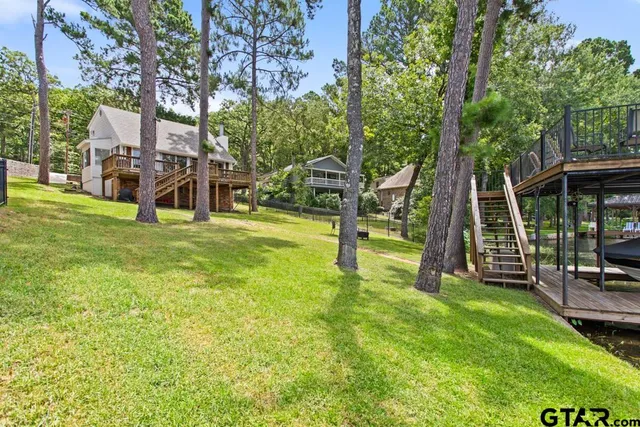 a view of a park with slide