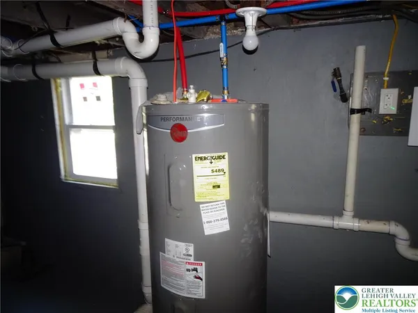 a view of storage and utility room with racks on the wall